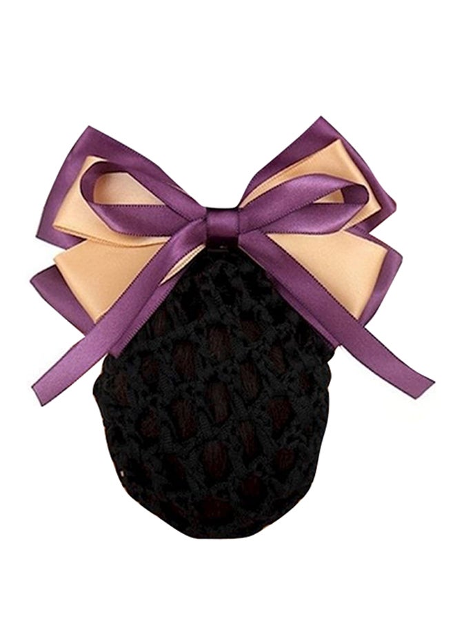Butterfly Knot Designed Hair Net Purple/Black/Beige - Image 1