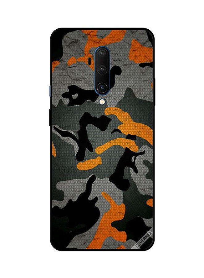 Covernex Protective Case Cover For OnePlus 7T Pro Orange And Black Camouflage Pattern