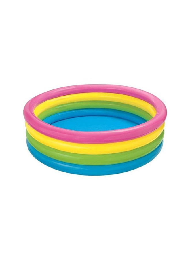 INTEX 3-Ring Inflatable Backyard Foldable Portable Stylish Circular Swimming Pool 168x46x4.2cm - Image 1