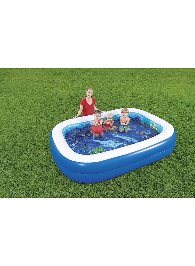 Bestway 3D Undersea Adventure Printed Portable Inflatable Lightweight Compact Swimming Pool For Kids 262x175x51cm