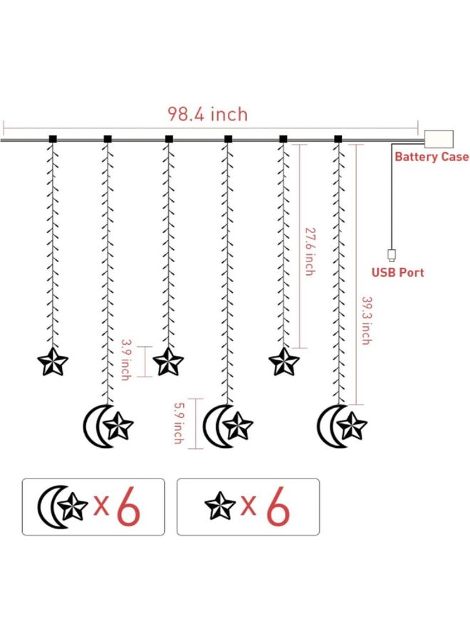 ستارة هلال القمر على شكل نجمة بأضواء LED خرافية باللون الأصفر 2.5 متر - v1635142726/N51260439A_6