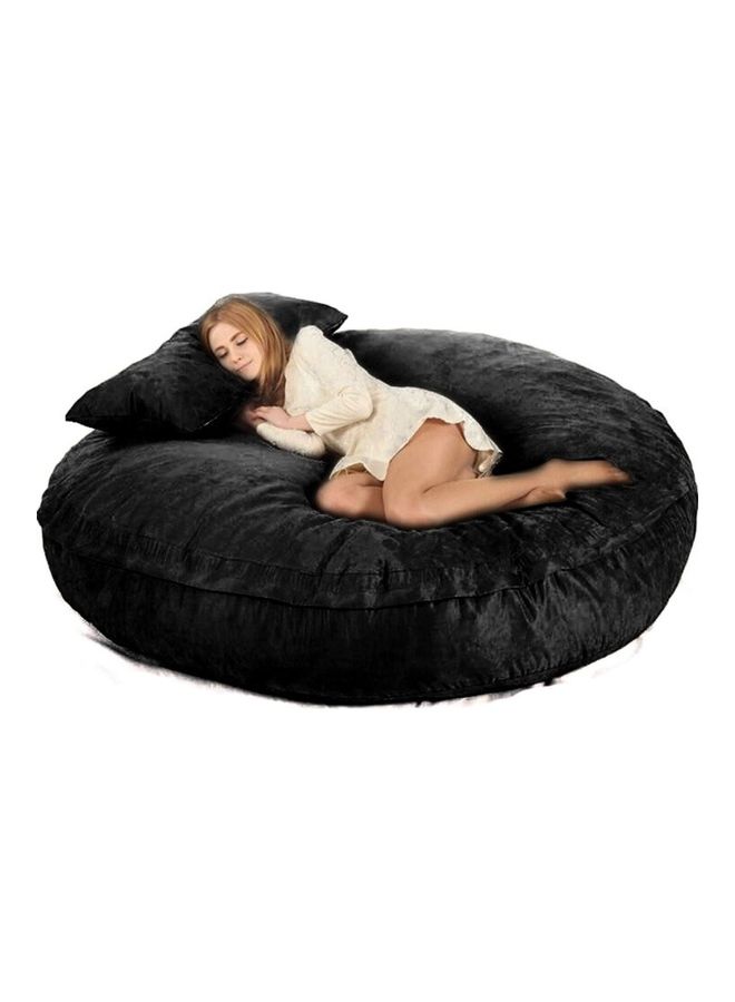 Comfy Bed Bean Bag With Pillow Black 135x135x30cm 