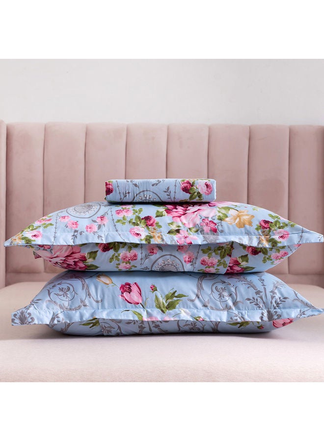 RISHAHOME 3-Piece Premium Collection Kef King Size Printed Bedsheet And Pillow Case Set Includes 1xFitted Bedsheet 200x200+30 cm, 2xPillow Cases Microfiber Multicolour 50x75cm - Image 3