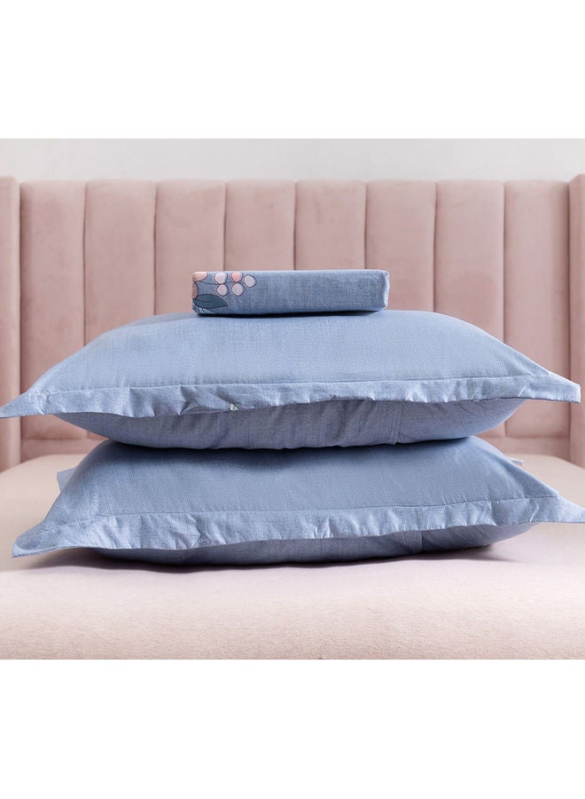 RISHAHOME - 3-Piece Laconic King Size Printed Fitted Sheet Set Microfiber Multicolour 200x200+30cm - Image 1