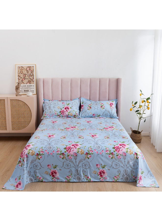 RISHAHOME 3-Piece Premium Collection Kef King Size Printed Bedsheet And Pillow Case Set Includes 1xFitted Bedsheet 200x200+30 cm, 2xPillow Cases Microfiber Multicolour 50x75cm - Image 2