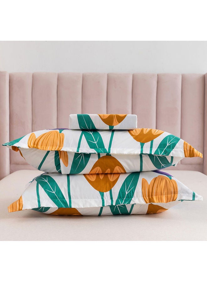 RISHAHOME 3-Piece Moxie King Size Printed Fitted Sheet Set Microfiber Multicolour 230x260cm  - Image 2