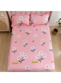 RISHAHOME 3-Piece Double Size Printed Flat Sheet Set Microfiber Multicolour 210x230cm  - Image 1