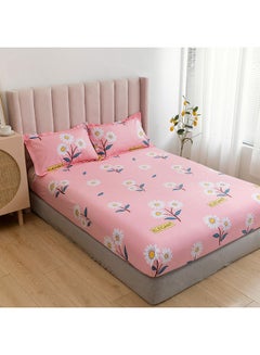 RISHAHOME 3-Piece Double Size Printed Flat Sheet Set Microfiber Multicolour 210x230cm  - Image 3