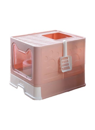 Two-Way Foldable Drawer Type Cat Litter Box Pink 51x41x38cm - v1635146521/N51446193A_1