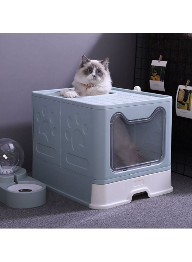 Generic - Two-Way Foldable Drawer Type Cat Litter Box Blue 51x41x38cm - Image 1