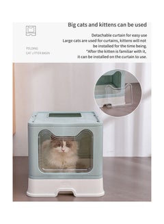 Generic Two-Way Foldable Drawer Type Cat Litter Box Blue 51x41x38cm  - Image 4