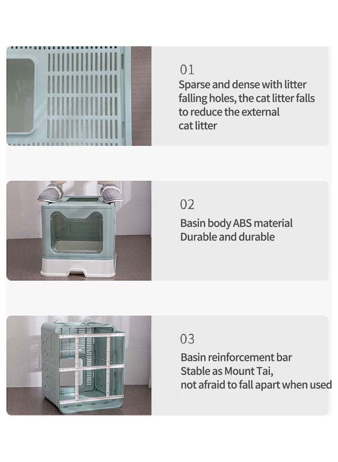 Generic - Two-Way Foldable Drawer Type Cat Litter Box Blue 51x41x38cm - Image 1