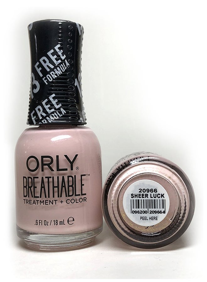 Orly Breathable Treatment Glossy Nail Color Sheer Luck - Image 3