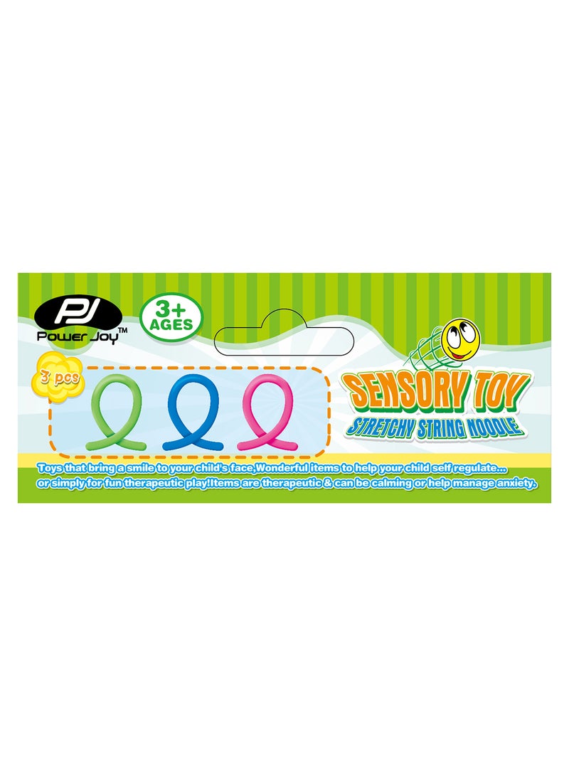 Power Joy Sensory Toy Stretchy Noodle 3 Pieces Assorted - Image 3