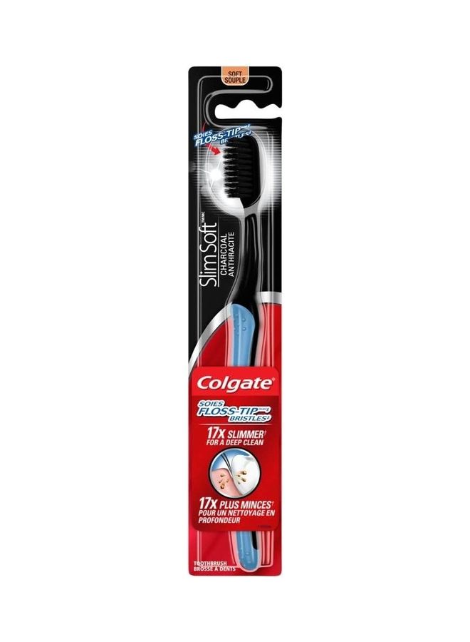 كولجيت فرشاة أسنان سليم سوفت بالفحم برأس صغير أسود - Image 1