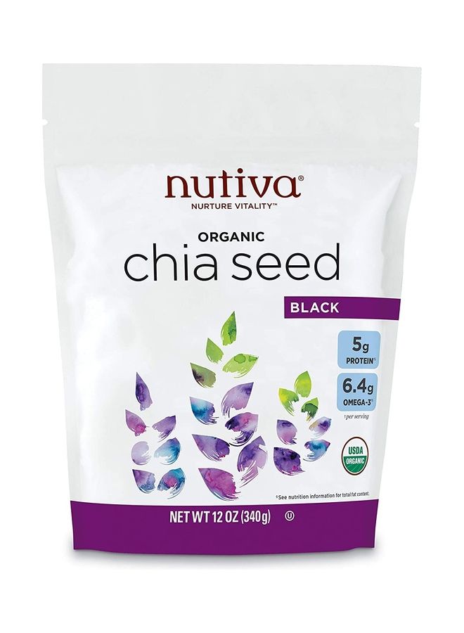 بذور الشيا العضوية من Nutiva، أسود، 12 أوقية
