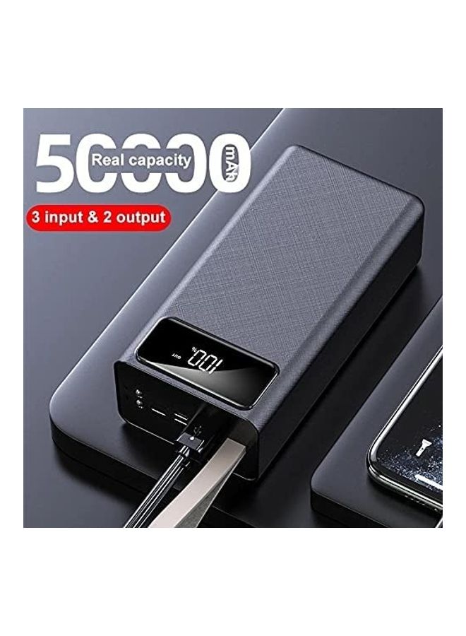 Generic - 50000.0 mAh Super High Capacity 50000 mAh Power Bank Triple C-Type Input and Double USB Output Black - Image 1