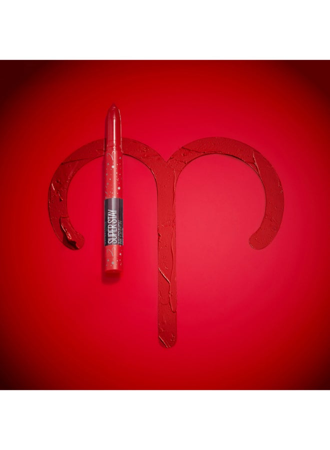MAYBELLINE NEW YORK - Superstay Ink Crayon Make It Happen Zodiac Lipstick - Gemini Aries  Hustle in Heels - Image 1