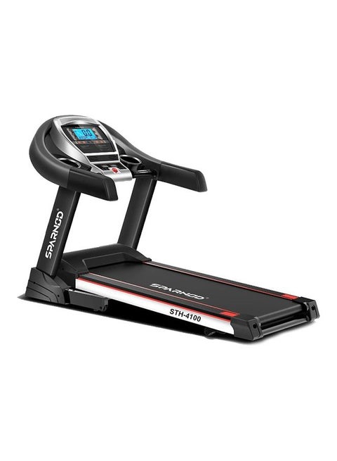 Sparnod fitness STH-4100 4.5 HP Peak Automatic Foldable Motorized Running Indoor Treadmill for Home use, Black