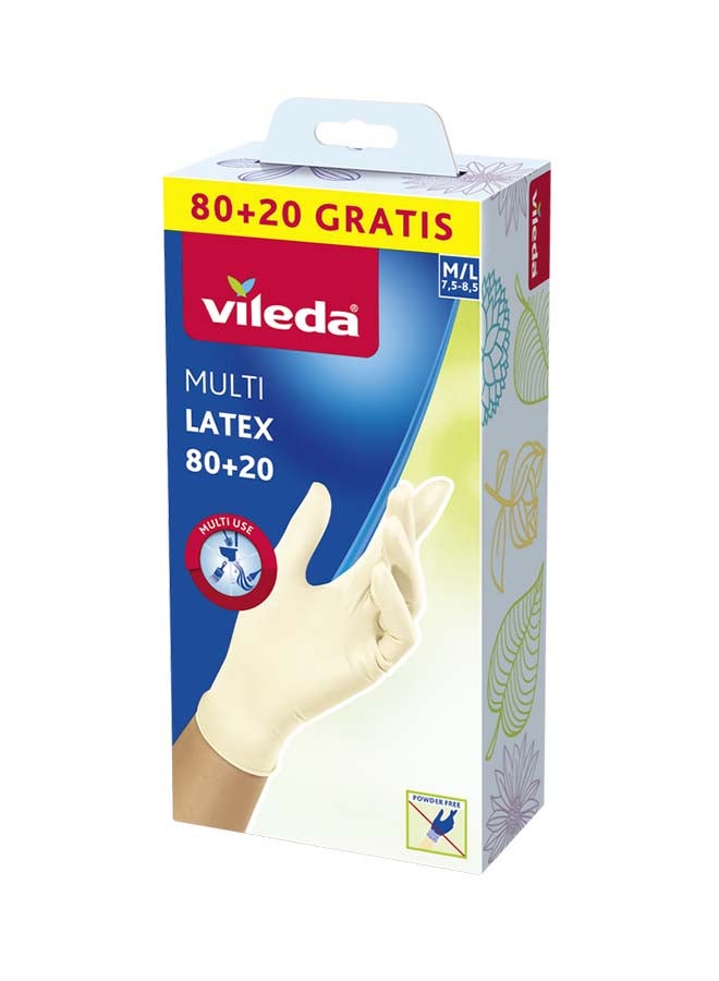 فيليدا قفازات من اللاتكس مقاس 80+20 متر/لتر أبيض