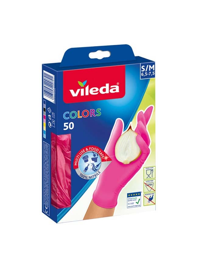 فيليدا قفازات من النتريل بألوان M/L * 50 أحمر