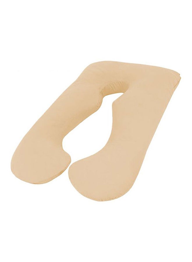 Mother Comfort U Shaped Comfortable Maternity Pillow Made With Microfiber - Beige Microfiber Beige 70x25x120cm  - Image 1