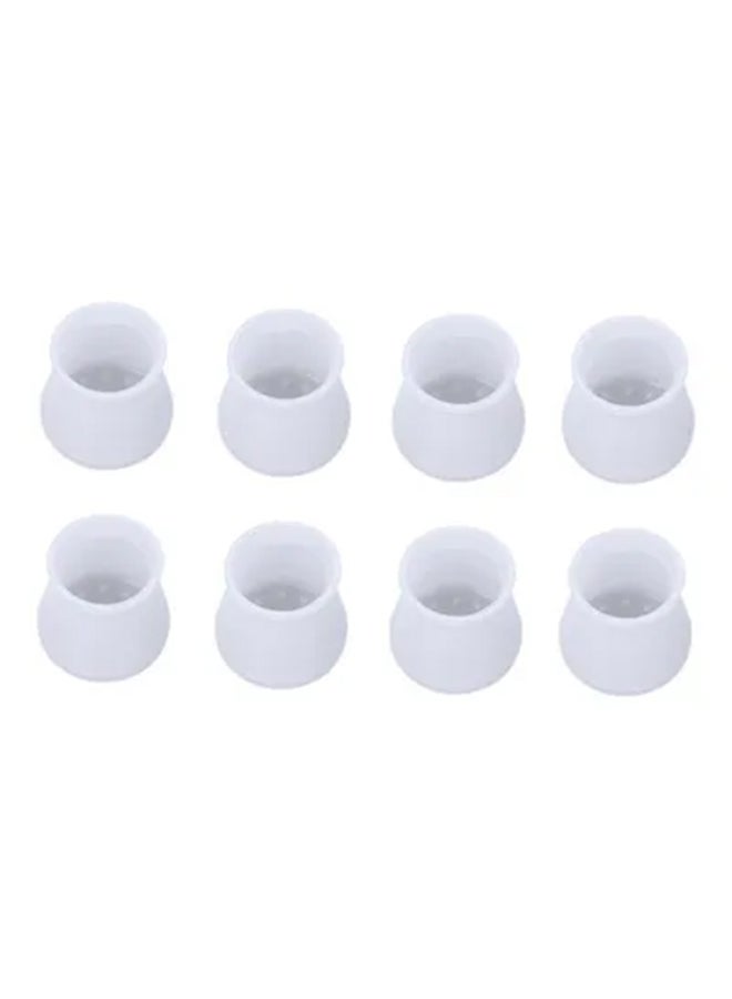 8-Piece Non-Slip Silicone Table & Chair Foot Cover Grey 3.8cm