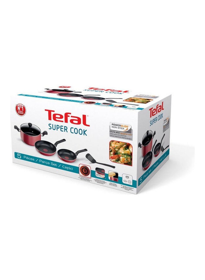 تيفال طقم أدوات طهي سوبر كوك مكون من 5 قطع أحمر - Image 2