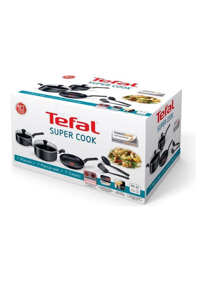 تيفال طقم أدوات طهي سوبر كوك مكون من 7 قطع أسود - Image 2