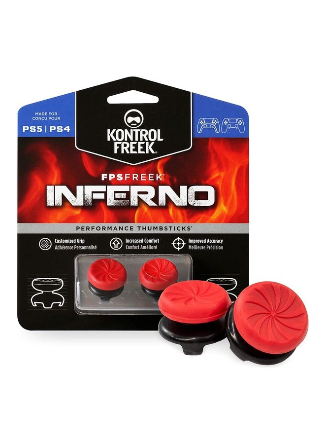 KontrolFreek - KontrolFreek Fps Freek Inferno for Playstation 4 (PS4) and Playstation 5 (PS5) Controller | Performance Thumbsticks | 2 High-Rise Concave | Red - Image 1