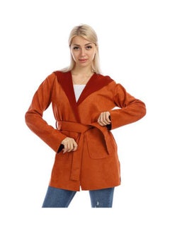 Caesar Casual Long Chamois  Sweat Shirt With Hood Camel  - Image 1