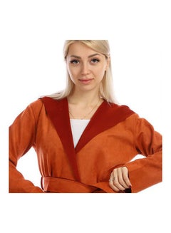 Caesar Casual Long Chamois  Sweat Shirt With Hood Camel  - Image 2