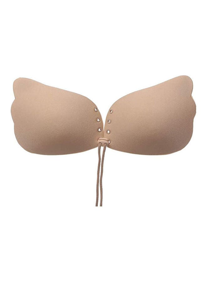 Spandex & Silicone Bra Beige