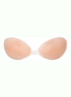 Adhesive Bra Strapless Sticky Invisible Push up Silicone Bra for Backless Dress with 2PCs Silicone Nipple Covers Beige