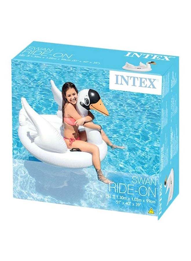 INTEX Swan Shaped Inflatable Portable Lightweight Non-Toxic Swimming Pool Rider Toy 178x140x132cm  - Image 1