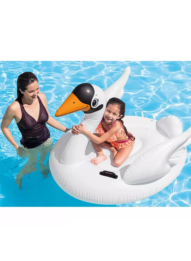 INTEX Swan Shaped Inflatable Portable Lightweight Non-Toxic Swimming Pool Rider Toy 178x140x132cm