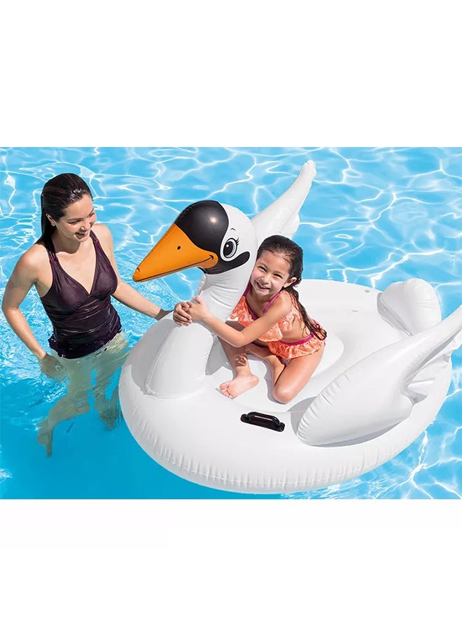 INTEX - Swan Shaped Inflatable Portable Lightweight Non-Toxic Swimming Pool Rider Toy 178x140x132cm - Image 1