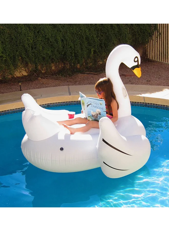 INTEX Swan Shaped Inflatable Portable Lightweight Non-Toxic Swimming Pool Rider Toy 178x140x132cm