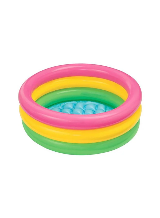INTEX 3 Ring Rainbow Portable Inflatable Lightweight Compact Circular Swimming Pool
