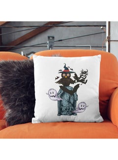 LIT Decorative Throw Owl in Grave Yard Print Pillow White 16 x 16inch  - Image 2