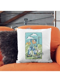 LIT Decorative Throw Work Hard Pillow White 16 x 16inch  - Image 2