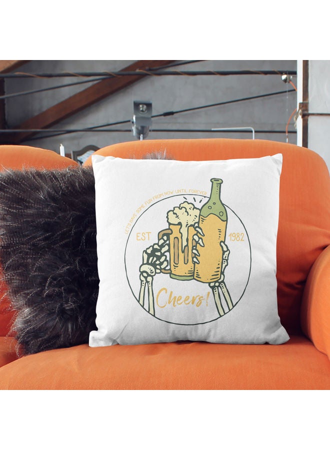 ليت وسادة زينة بتصميم على شكل تشجيع أبيض 16 x 16بوصة - Image 2