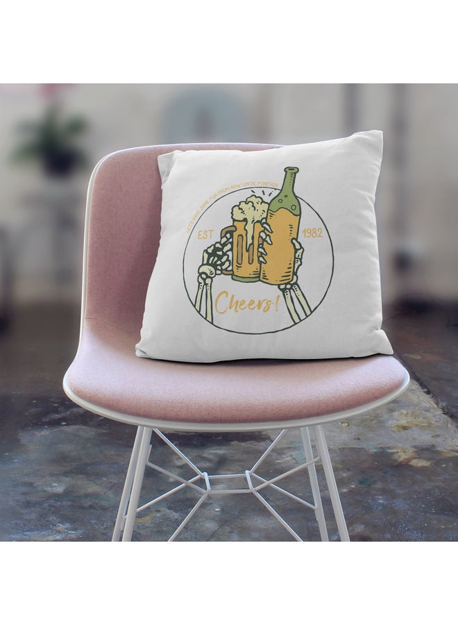 ليت وسادة زينة بتصميم على شكل تشجيع أبيض 16 x 16بوصة - Image 3