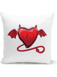 LIT Decorative Throw Lucifer Heart  Pillow White 16 x 16inch  - Image 1
