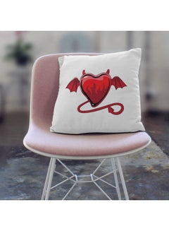 LIT Decorative Throw Lucifer Heart  Pillow White 16 x 16inch  - Image 3