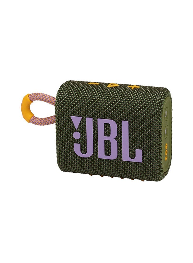 JBL - GO 3 Portable Bluetooth Speaker Green - Image 1