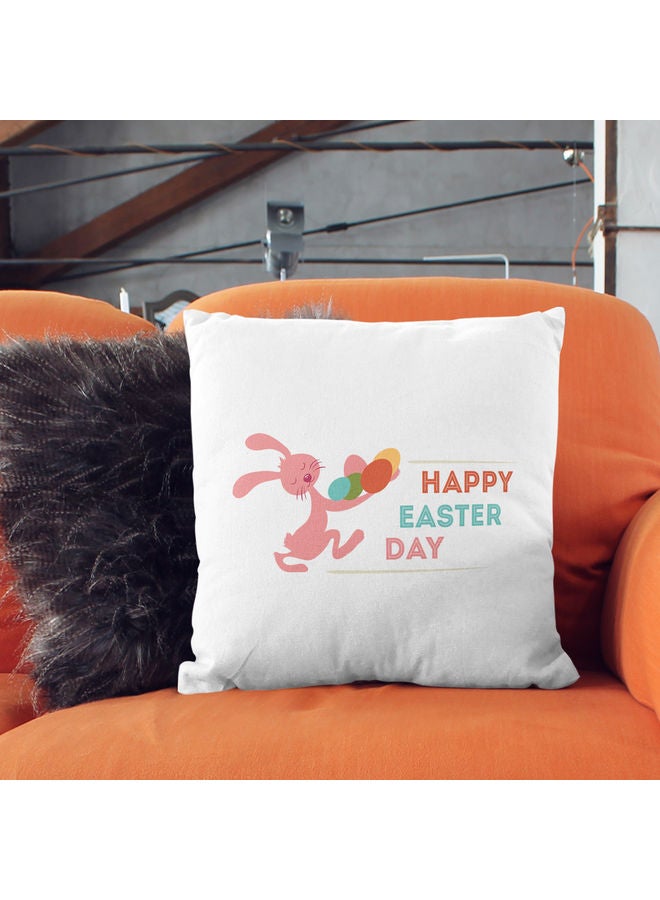 ليت وسادة زينة بتصميم أرنب مرح أبيض 16 x 16بوصة - Image 2