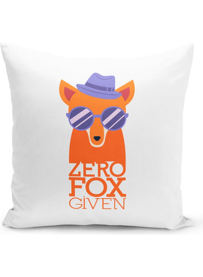 LIT Decorative Throw Fox Give Pillow White 16 x 16inch - Image 1