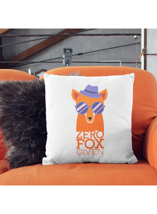LIT Decorative Throw Fox Give Pillow White 16 x 16inch - Image 2