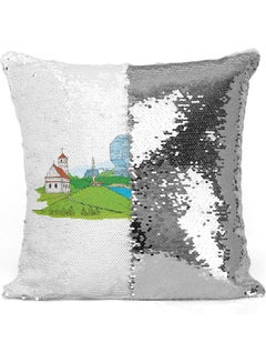 LIT Decorative Throw Minsk Sequin Pillow White 16 x 16inch  - Image 3
